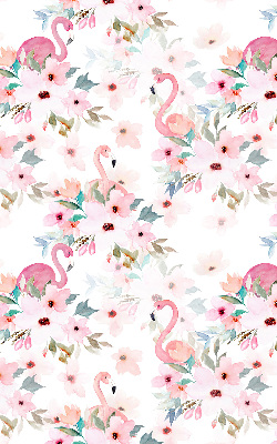 Stor geam interior flamingo printre flori