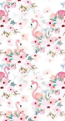 Stor geam interior flamingo printre flori