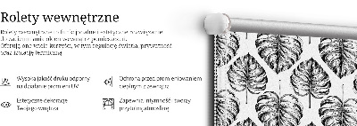 Stor pentru geam cu model de frunze gri