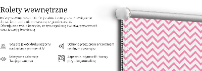 Jaluzele tip roleta cu zigzaguri roz orizontale