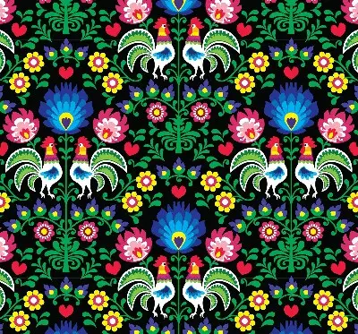 Jaluzele tip roletă cu model de cocoși colorați