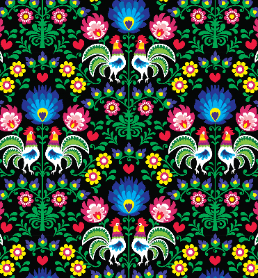 Jaluzele tip roletă cu model de cocoși colorați