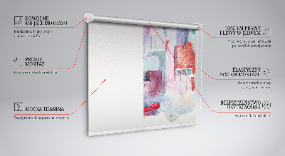 Stor geam interior cu model Oraș colorat