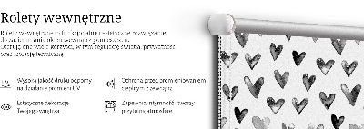 Stor pentru geam cu inimioare negre