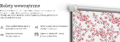Stor geam interior cu flori roz de crin