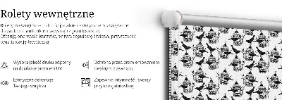 Stor pentru geam cu imprimeu cu corbi negri