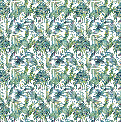 Stor geam interior cu model Frunze tropicale