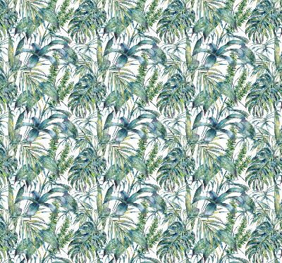 Stor geam interior cu model Frunze tropicale