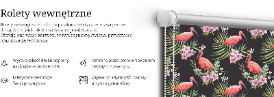 Jaluzele tip roletă cu flamingo pe plante