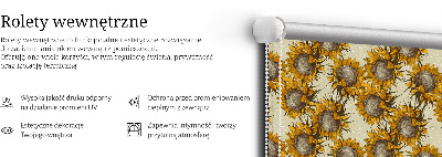 Jaluzele tip roletă cu model floarea-soarelui