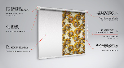 Jaluzele tip roletă cu model floarea-soarelui