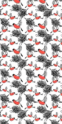 Stor geam interior păsări Bullfinch