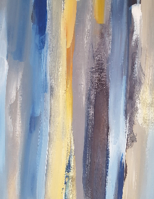 Stor geam interior pictat