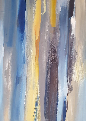 Stor geam interior pictat