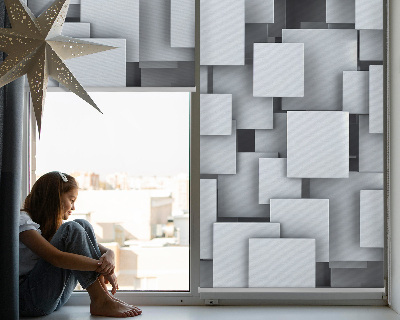 Stor geam interior cu pătrate 3D gri
