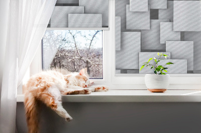 Stor geam interior cu pătrate 3D gri