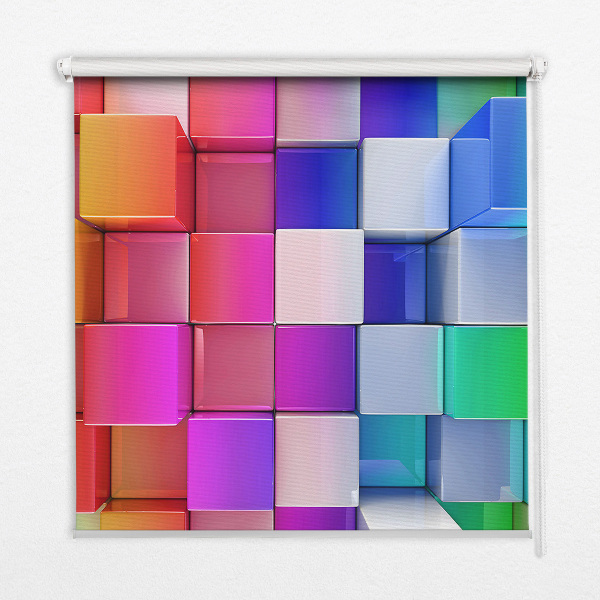 Stor pentru geam cu cuburi colorate 3D