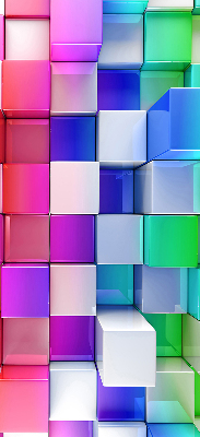 Stor pentru geam cu cuburi colorate 3D