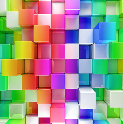 Stor pentru geam cu cuburi colorate 3D