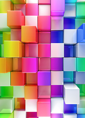 Stor pentru geam cu cuburi colorate 3D