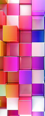 Stor pentru geam cu cuburi colorate 3D