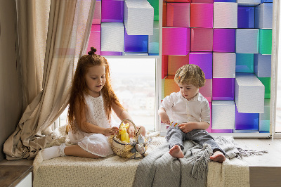Stor pentru geam cu cuburi colorate 3D