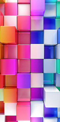 Stor pentru geam cu cuburi colorate 3D