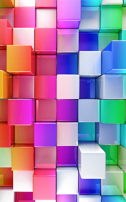 Stor pentru geam cu cuburi colorate 3D