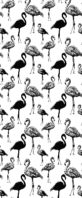Jaluzele tip roleta cu model de flamingi negri