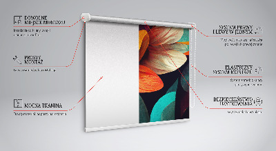 Stor pentru geam cu imprimeu cu flori în abstracție