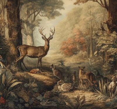 Stor pentru geam cu animalele din pădure