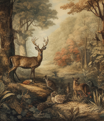 Stor pentru geam cu animalele din pădure