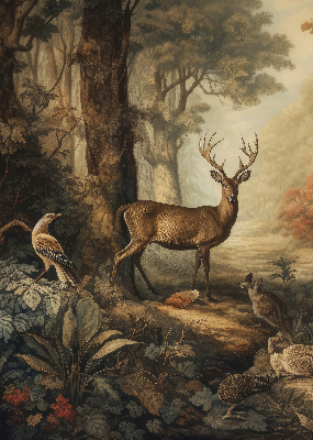 Stor pentru geam cu animalele din pădure