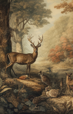 Stor pentru geam cu animalele din pădure