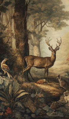 Stor pentru geam cu animalele din pădure