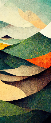 Stor geam interior cu modelul Dealuri abstracte