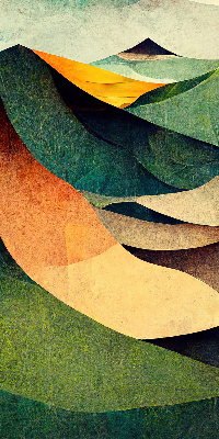 Stor geam interior cu modelul Dealuri abstracte