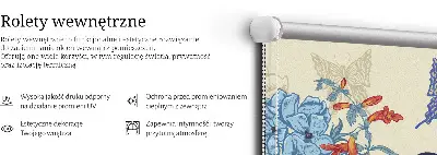 Jaluzele tip roletă cu păsări printre flori