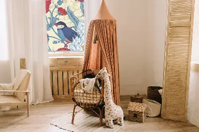 Jaluzele tip roletă cu păsări printre flori