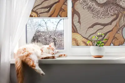 Stor geam interior în model Tigru în flori