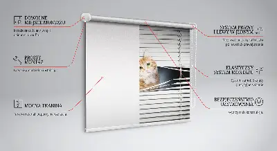 Jaluzele tip roletă cu model pisică roșie