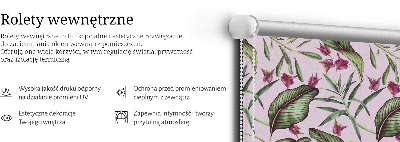 Roletă opacă cu model de frunze tropicale