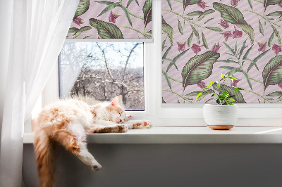 Roletă opacă cu model de frunze tropicale
