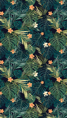 Roleta opaca cu frunze și flori tropicale