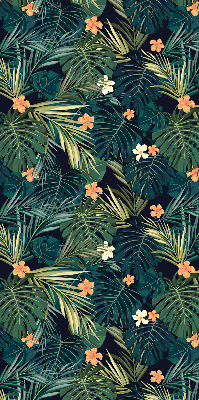 Roleta opaca cu frunze și flori tropicale