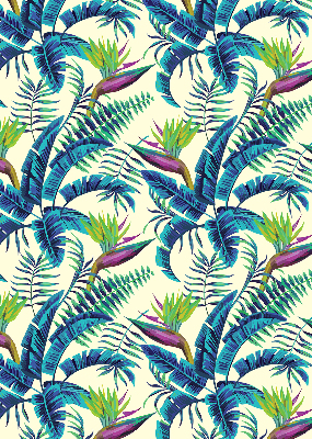 Roleta opacă cu model de plante tropicale