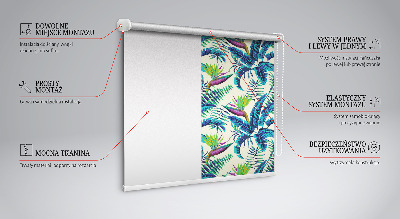Roleta opacă cu model de plante tropicale