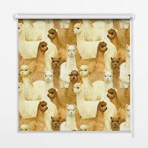 Roletă blackout cu modelul „O turmă de alpaca”