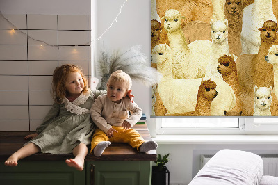 Roletă blackout cu modelul „O turmă de alpaca”