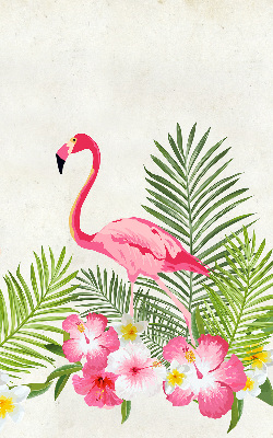 Perdea roleta cu model Flamingo lângă frunze